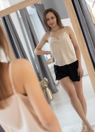 Шовкова піжама майка та шортики