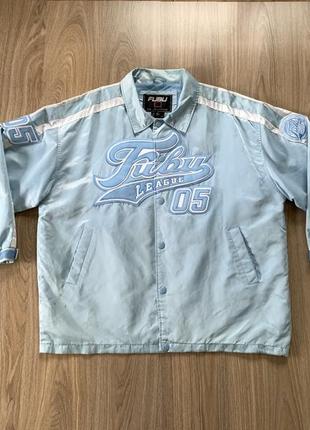 Мужская винтажная куртка бомбер с нашивками fubu