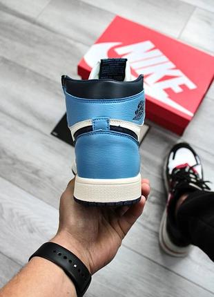 Кросівки nike air jordan 1 blue5 фото