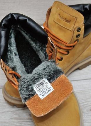 Чоловічі зимові черевики рижі шкіряні timberland / мужские, кожаные ботинки6 фото