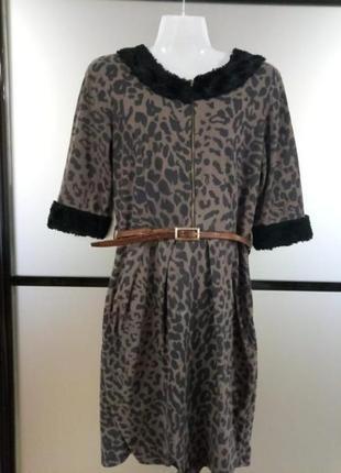 Стильное леопардовое платье1 фото