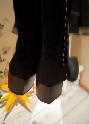 Ботфорты сапоги черные экозамзш graceland3 фото