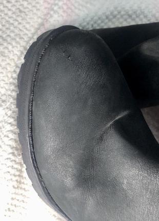 Черные нубуковые ботинки на небольшом каблуке 39р8 фото