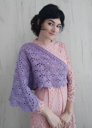 Вязаная ангоровая шаль