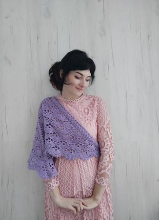 Вязаная ангоровая шаль