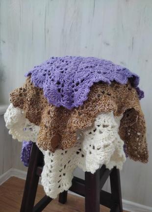 Вязаная ангоровая шаль