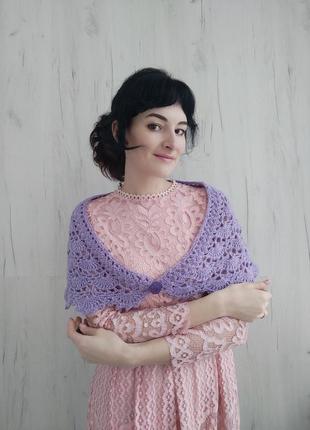 Вязаная ангоровая шаль