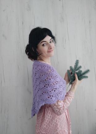 Вязаная ангоровая шаль