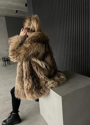 Вінтажна натуральна шуба із лисиці, полушубок