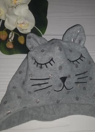 Флісова шапка кицька 46-48 см