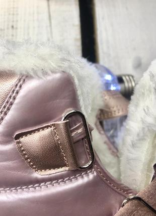 Мега крутые ботинки bartek зима розовые перламутровые  для девочек  27,355 фото
