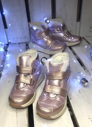 Мега круті черевики bartek зима рожеві перламутрові для дівчинок 27,3510 фото