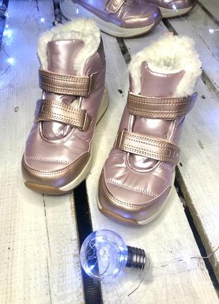 Мега крутые ботинки bartek зима розовые перламутровые  для девочек  27,359 фото