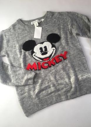 Свитер  сірий з мікі h&m размер s (0596509002) 4