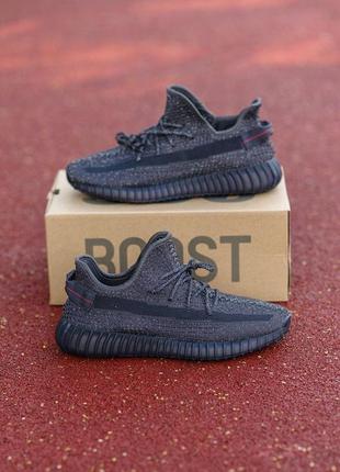 Мужские кроссовки adidas yeezy boost 350 v2 black reflective 41-42-43-44-455 фото