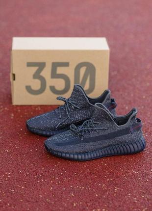 Мужские кроссовки adidas yeezy boost 350 v2 black reflective 41-42-43-44-454 фото