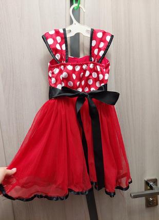 Платье для девочки новогодний костюм мини маус2 фото