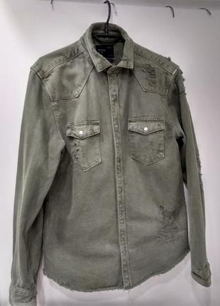 Рубашка  куртка джинсовка плотная  zara9 фото
