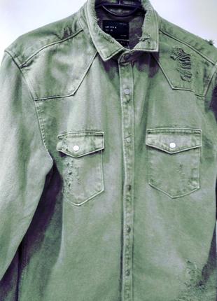 Рубашка  куртка джинсовка плотная  zara5 фото