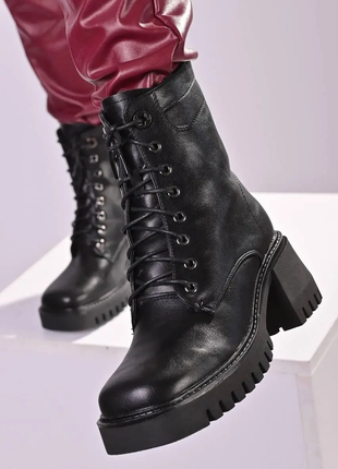 Ботинки женские зимние черные с287