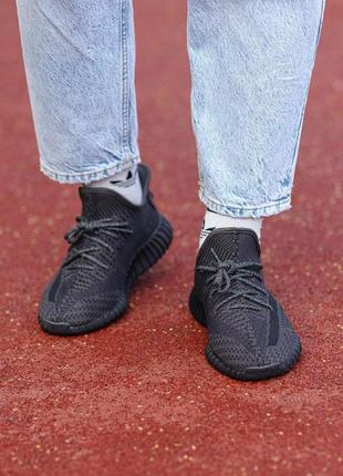 Мужские кроссовки adidas yeezy boost 350 v2 black reflective 41-42-446 фото