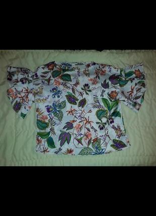 Дуже гарна модна біла блузка вільний прямий крой об'ємні рукава