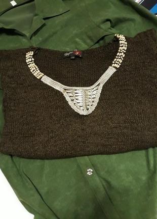 Обалденная кофта с эффектным украшением свитер  от известного бренда!4 фото