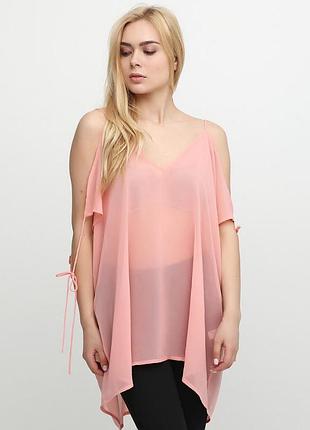 Жіночий шифоновий топ asos | s | прозорий розовий