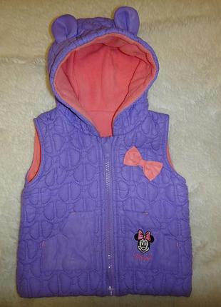 Красива стьобана тепленька жилетка george на дівчинку р. 68-82 (0,5-1,5 року)