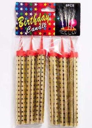 Свечи-фейерверк для торта бенгальские 12см 6 штук | холодный фонтан knz