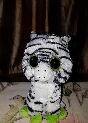 Ty beanie boos зебра біла zoey 15-16 см
