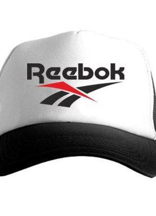 Спортивная кепка reebok, рибок, тракер, летняя кепка, мужская, женская,черного и белого цвета,
