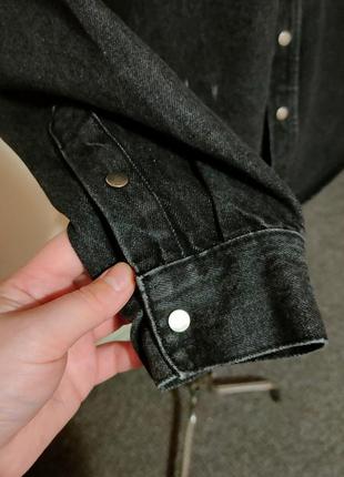 Рубашка джинсовая чоловіча унисекс стильная тренд3 фото