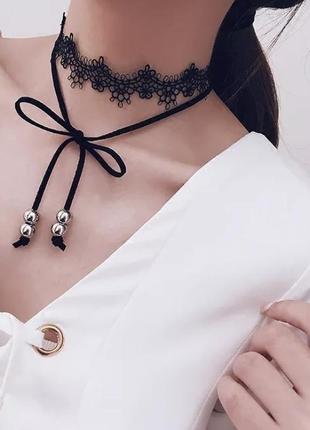 🆕 украшение, чокер с бантиком и кружевом
