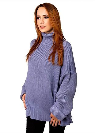 Оверсайз светр бузкового кольору , розмір 44-50