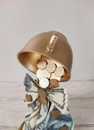 Сувенир статуэтка парящая чашка с золотым напылением и долларами ручная работа хенд...