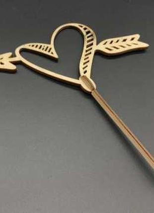 Дерев'яні заготовки з фанери. топер "серце".16х17см / дерев'яні заготовки з фанери. топер "серце".16х17см