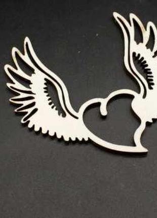 Дерев'яні заготовки з фанери. серце з крилами. 10х10см / дерев'яні заготовки з фанери. серце з крилами. 10х10см