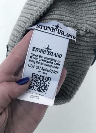 Шапка stone island сіра з бірками і фірмовою упаковкою3 фото