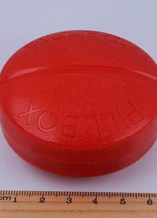 Бокс для таблеток круглий, червоний (на 4 відсіки) арт. 033231 фото