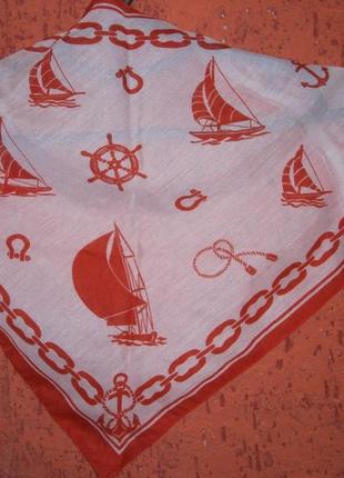 Морская косынка, платок на шею цепи парусник якорь канат штурвал1 фото