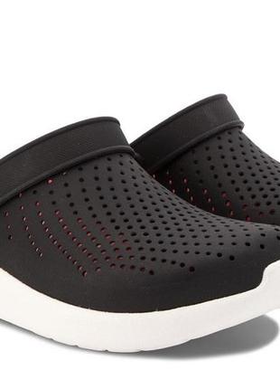 Крокс лайтрайд клог чорні crocs literide clog black/white5 фото