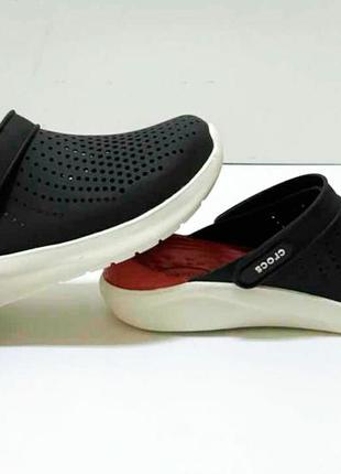 Крокс лайтрайд клог чорні crocs literide clog black/white8 фото