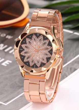 Наручные женские часы цвет розовое золото код 451