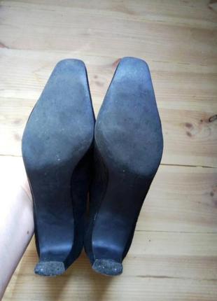 38р красивые винтажные чёрные замшевые туфли в принт pierre cardin ❤️7 фото
