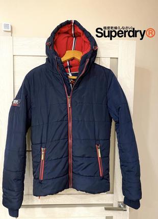 Куртка superdry men's polar sports puffer jacket, blue (navy/red26s), m/48 оригинал