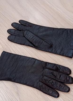 Коричневі шкіряні рукавички3 фото
