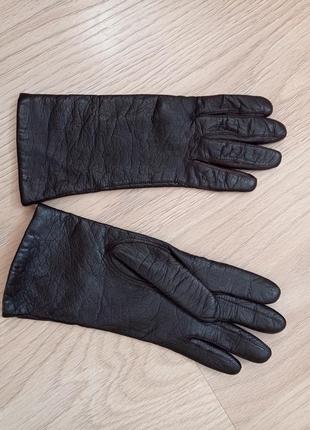 Коричневі шкіряні рукавички7 фото