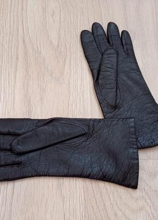 Коричневі шкіряні рукавички2 фото