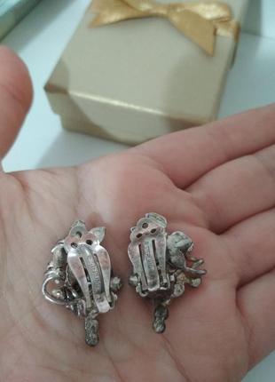 Серьги серебряные клипсы 925 пробы стерлинг серебро6 фото